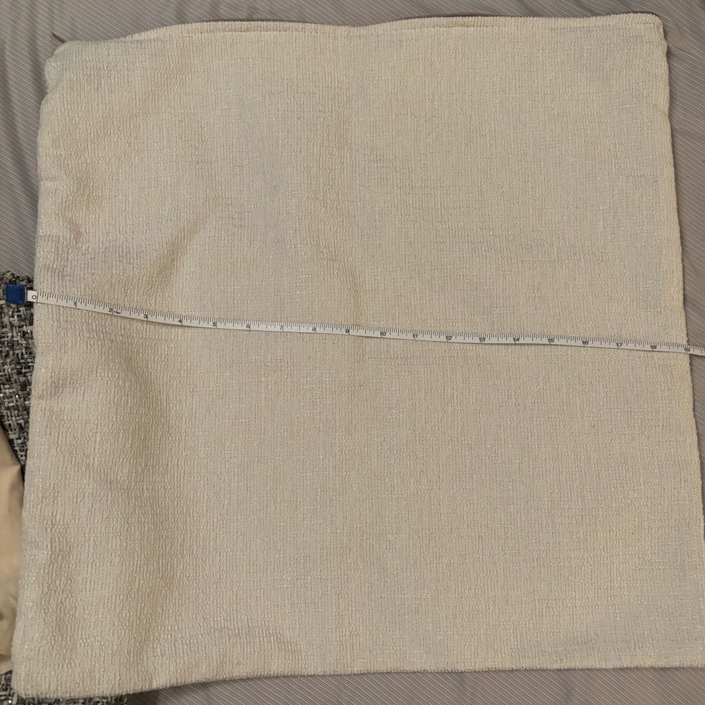 Cream Textured Fabric Chenille Pillow Cover